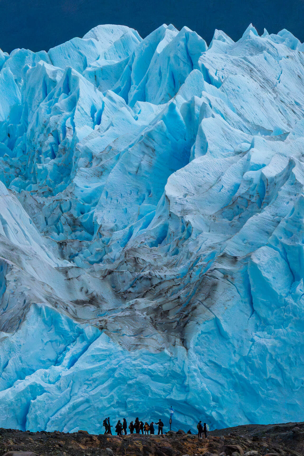 guests in front of perito moreno glacier