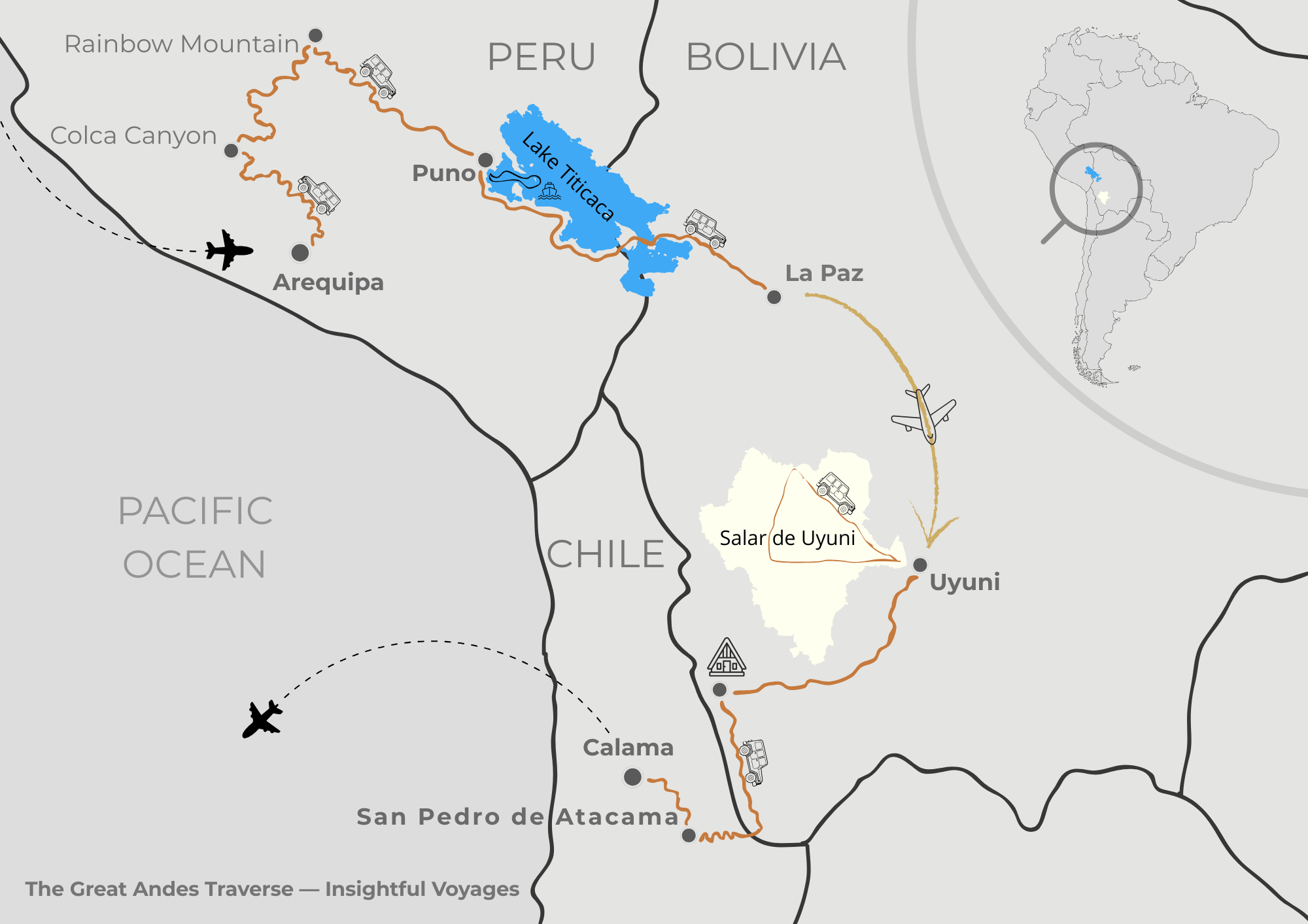 Great Andean Traverse route map